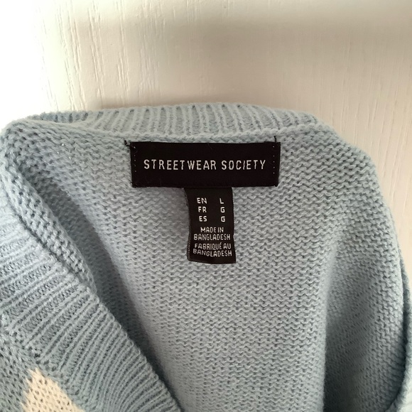 Blue and white plaid sweater vest - Picture 3 of 3